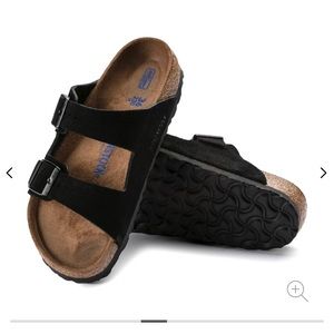 Black Suede Arizona Two Strap Soft Footbed size 9 40